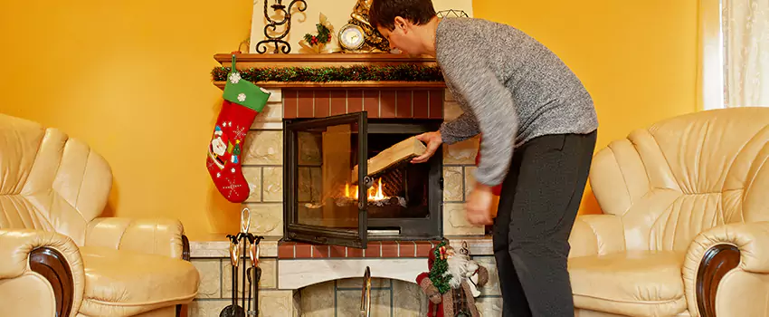 Rusted Metal Fireplace Restoration in Palestine, Texas